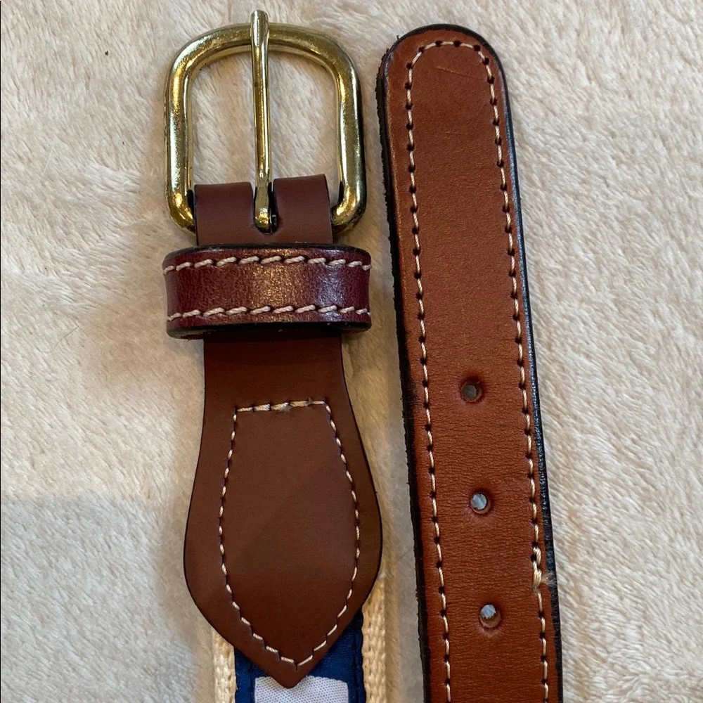 Men’s ribbon canvas leather nautical signal flags belt